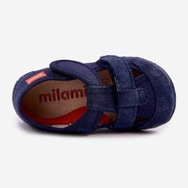 Slippers pour enfants pour Velcro bleu marine 2