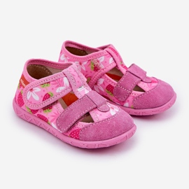 Slippers pour enfants pour les fraises roses 1 Slippers pour enfants pour les fraises roses 1