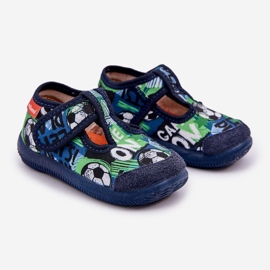 Slippers pour enfants flexibles pour les balles Velcro Navy Balls bleu 1