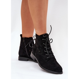 S.Barski Bottes à lacets avec un motif ouvert S. Barski Hy51-136 Black le noir 6
