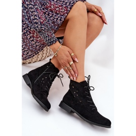 S.Barski Bottes à lacets avec un motif ouvert S. Barski Hy51-136 Black le noir 8