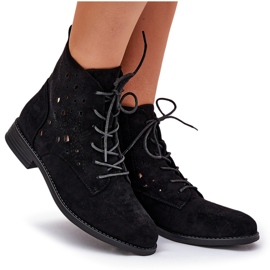S.Barski Bottes à lacets avec un motif ouvert S. Barski Hy51-136 Black le noir 10