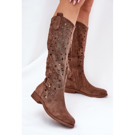 S.Barski Talons plats ouverts Hy51-176 Brown brun 2