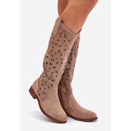 S.Barski Talons plate ouverts hy51-176 beige 1