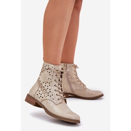 Jezzi Bottes avec un motif ouvert pour une serrure en or d'or 1
