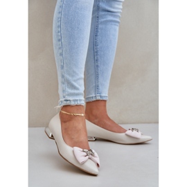 Laura Messi Pumps pour femmes en cuir élégant avec un arc beige laurea Messi 2893 1