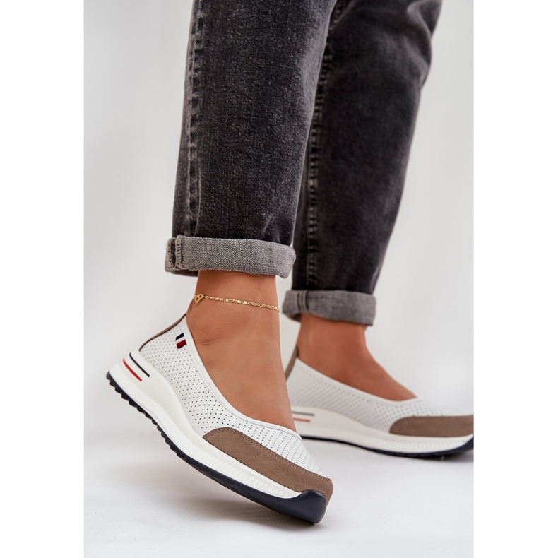 Ballerines en cuir blanc blanche 2