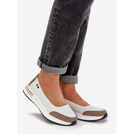 Ballerines en cuir blanc blanche 1