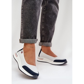 Ballerines de coin blanc et bleu marine blanche 2