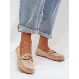 Locs d'éco en daim pour femmes avec décoration beige 2