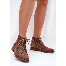 S.Barski Bottes basses avec un motif ouvert S. Barski HY51-185 brun 2