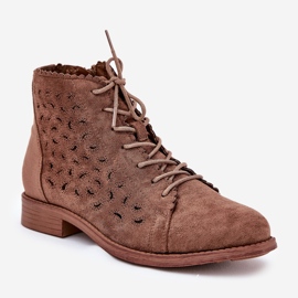 S.Barski Bottes basses avec un motif ouvert S. Barski HY51-185 brun 4