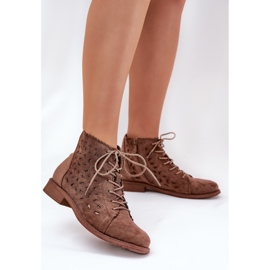 S.Barski Bottes basses avec un motif ouvert S. Barski HY51-185 brun 5