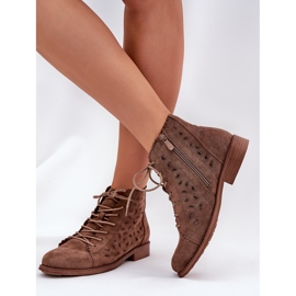 S.Barski Bottes basses avec un motif ouvert S. Barski HY51-185 brun 6