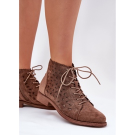 S.Barski Bottes basses avec un motif ouvert S. Barski HY51-185 brun 7