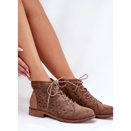 S.Barski Bottes basses avec un motif ouvert S. Barski HY51-185 brun 9