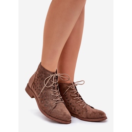 S.Barski Bottes basses avec un motif ouvert S. Barski HY51-185 brun 1