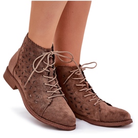 S.Barski Bottes basses avec un motif ouvert S. Barski HY51-185 brun 10