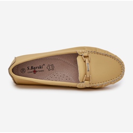 S.Barski Mocassins en cuir plat avec décoration S. Barski LR51-547 jaune 2