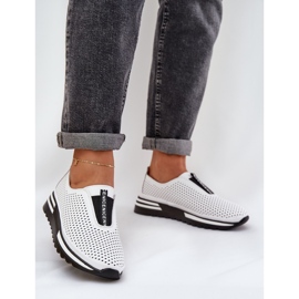 S.Barski Chaussures féminines tachées en cuir naturel S. Barski LR51-672 Blanc blanche 2