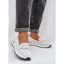 S.Barski Mandards en cuir pour femmes sur la plate-forme S. Barski LR51-556 White blanc 2