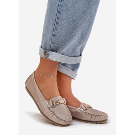 S.Barski Mocassins plats à paillettes en cuir naturel D&A LR51-546 d'or 1 S.Barski Mocassins plats à paillettes en cuir naturel D&A LR51-546 d'or 1