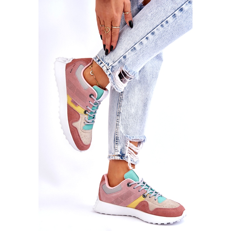 Baskets Big Star féminines rose-beige 2