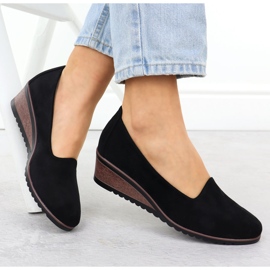 Chaussures sur coins en daim noir Potocki SZ12276 le noir 4