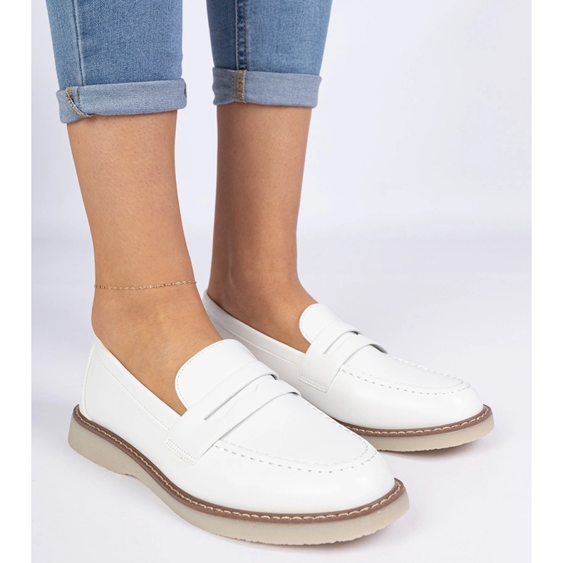 Mocassins femme classiques blancs blanche 2