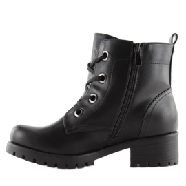 Bottines noires à lacets HQ891 noir 1