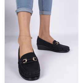 Mocassins compensés femme noirs le noir 1