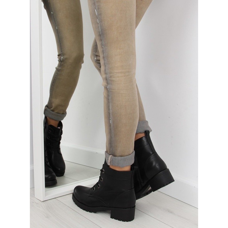 Bottines noires à lacets HQ891 noir 2