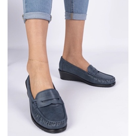 Navy Women's Wedge Moccasins bleu 1