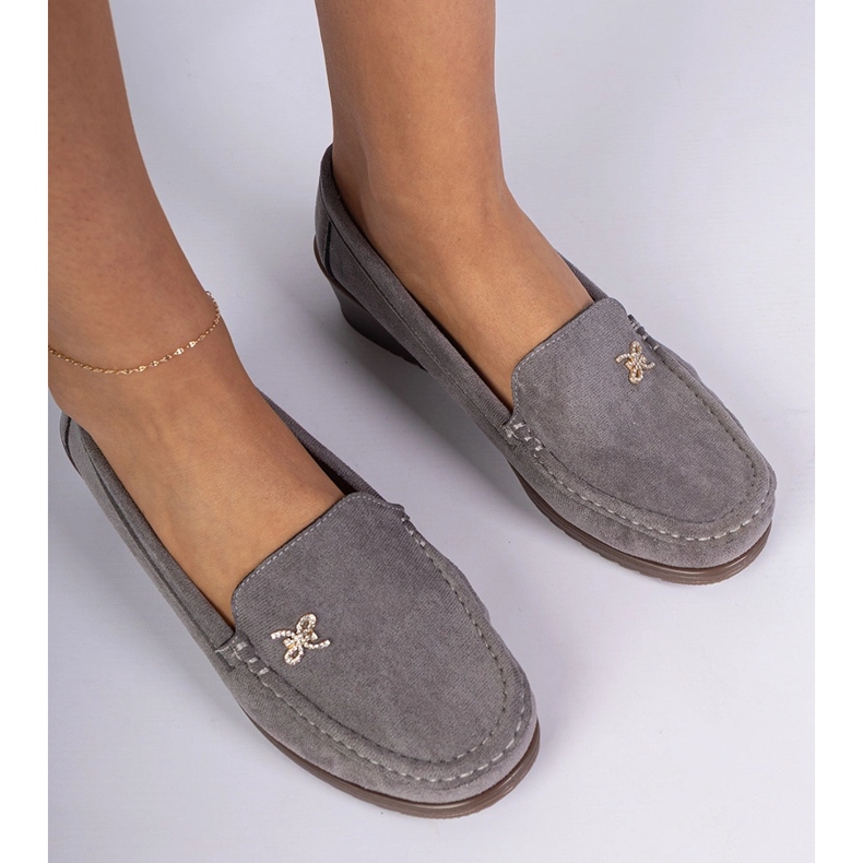 Moccasins pour femmes grises pour un coin d'Ezozamsz 2