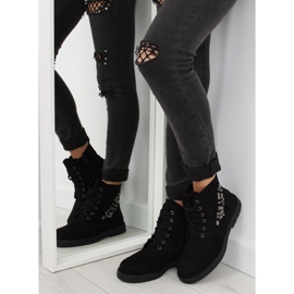 Bottines noires à lacets HQ901 noir 1