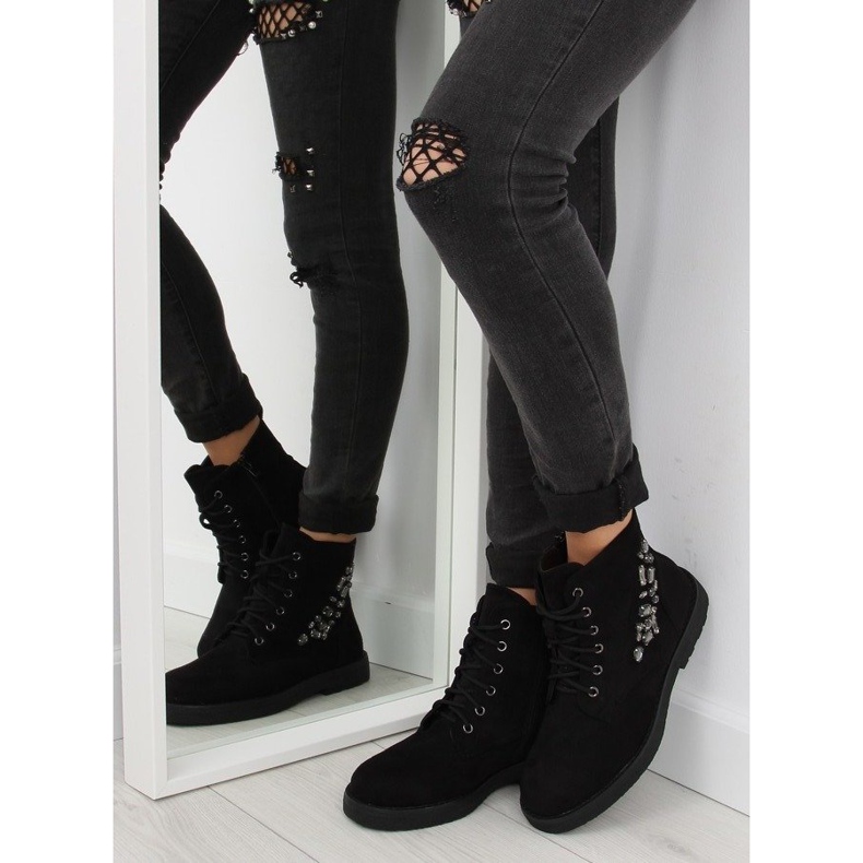 Bottines noires à lacets HQ901 noir le noir 1