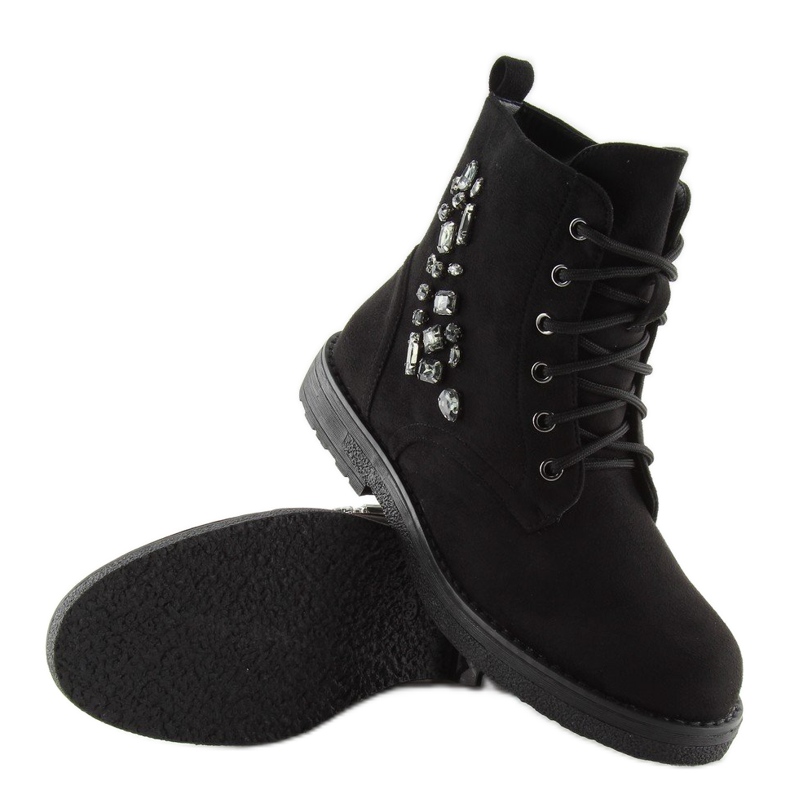 Bottines noires à lacets HQ901 noir le noir 2