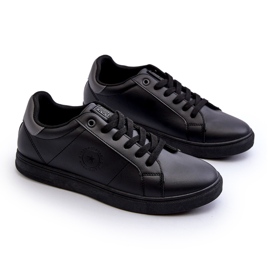 Baskets basses pour hommes en cuir écologique Big Star NN174284 noir 2