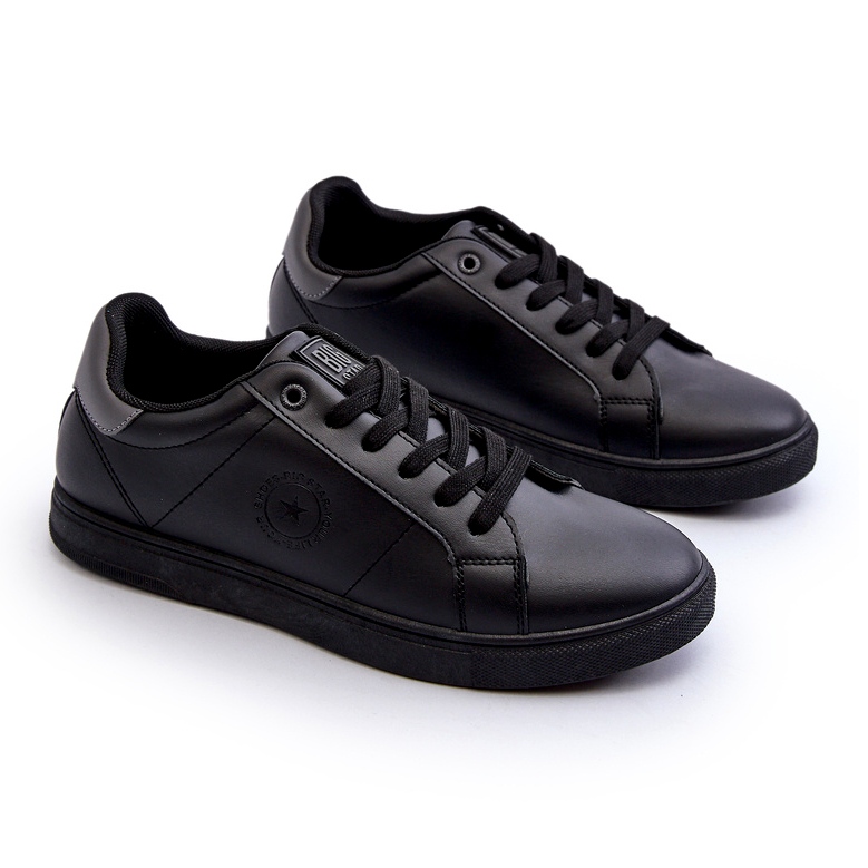 Baskets basses pour hommes en cuir écologique Big Star NN174284 noir 2