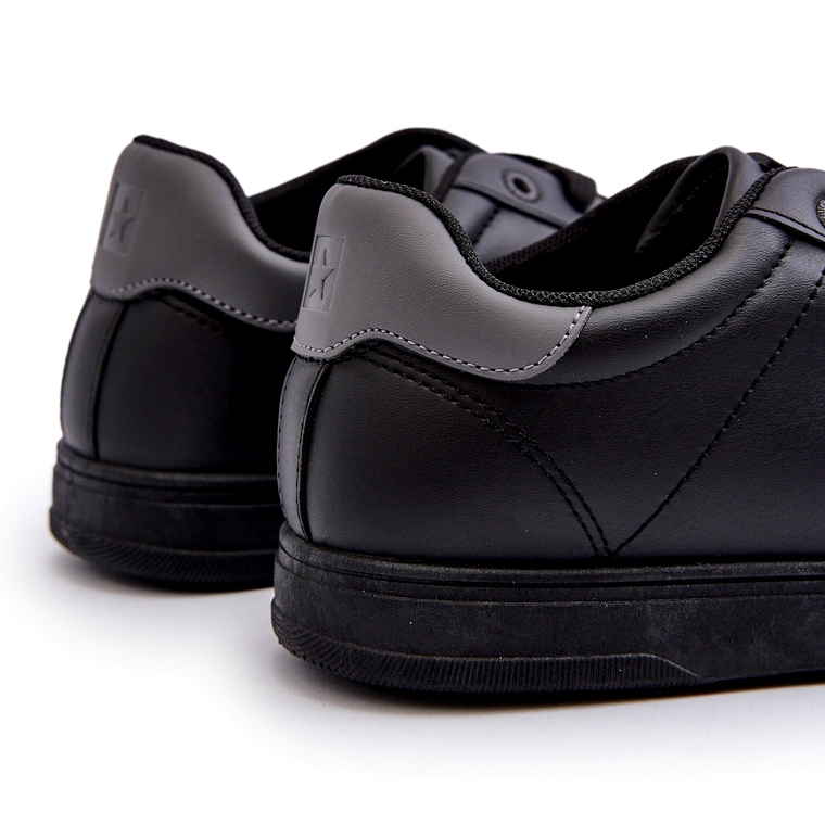 Baskets basses pour hommes en cuir écologique Big Star NN174284 noir le noir 3