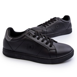 Baskets basses pour hommes en cuir écologique Big Star NN174284 noir 4