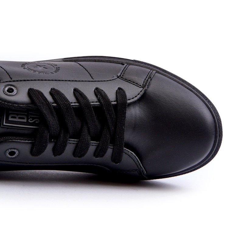 Baskets basses pour hommes en cuir écologique Big Star NN174284 noir le noir 1