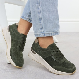 Baskets en cuir sur coin Sergio Leone SP104 cales en daim vert 4