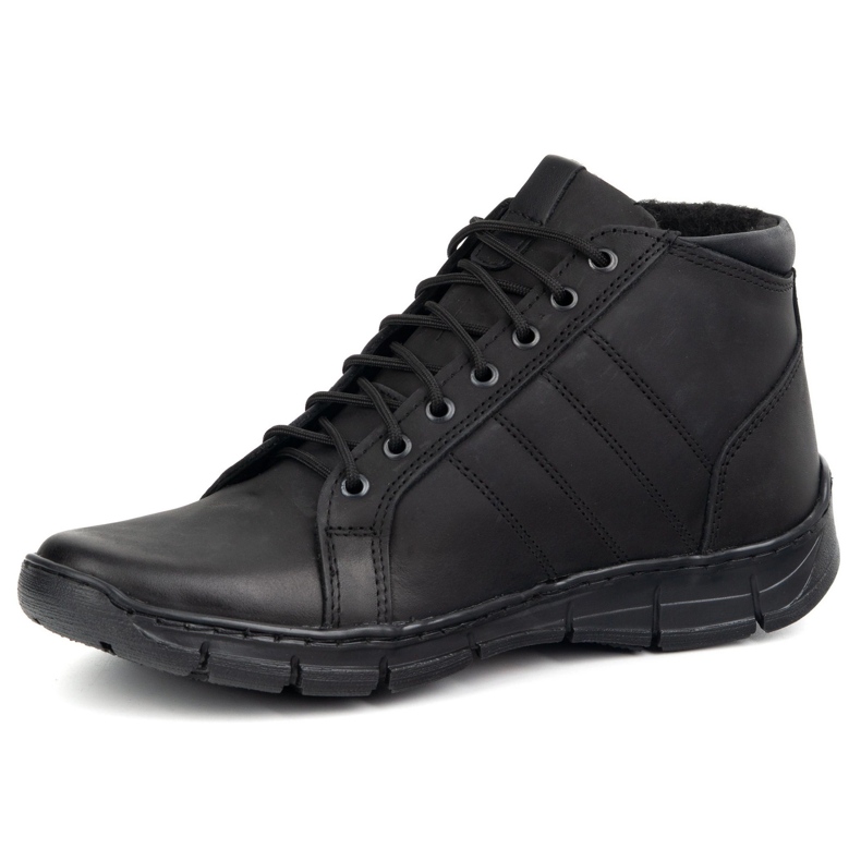 Olivier Chaussures masculines Lace-Up Le cuir cheville 311kz fut noir 1