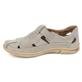 KOMODO Chaussures en cuir masculin pour Velcro 937 Gray gris 1