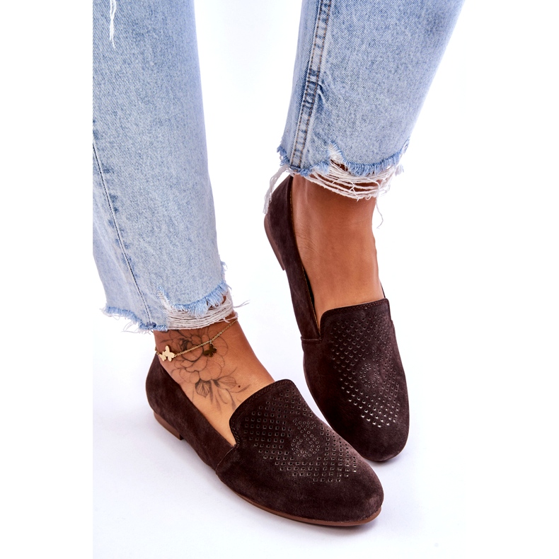 S.Barski Mocassins Confortables Daim Marron Giovana brun 4