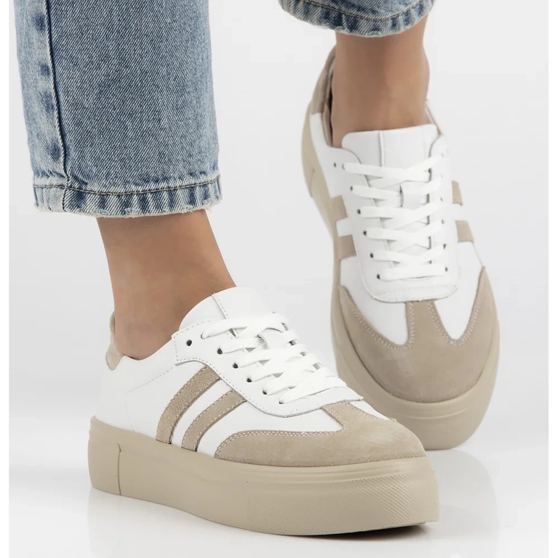 Filippo DP6841 / 24 baskets en cuir blanche 1