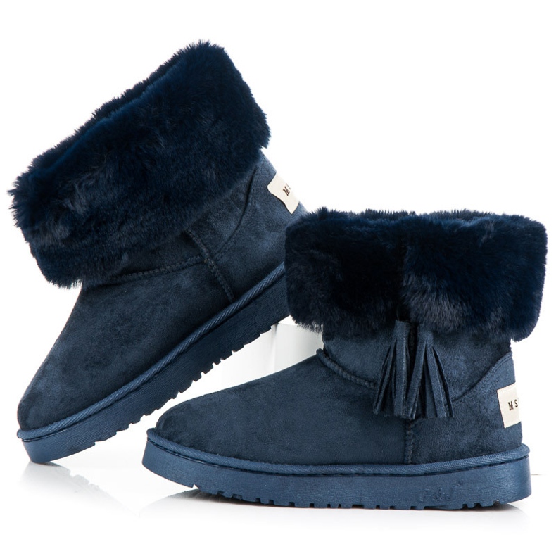 Bella Paris Mukluki à franges bleu marin 1