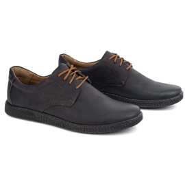 KOMODO Chaussures en cuir masculin décontractées 933/2 noir le noir 2