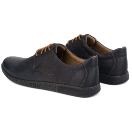 KOMODO Chaussures en cuir masculin décontractées 933/2 noir le noir 4